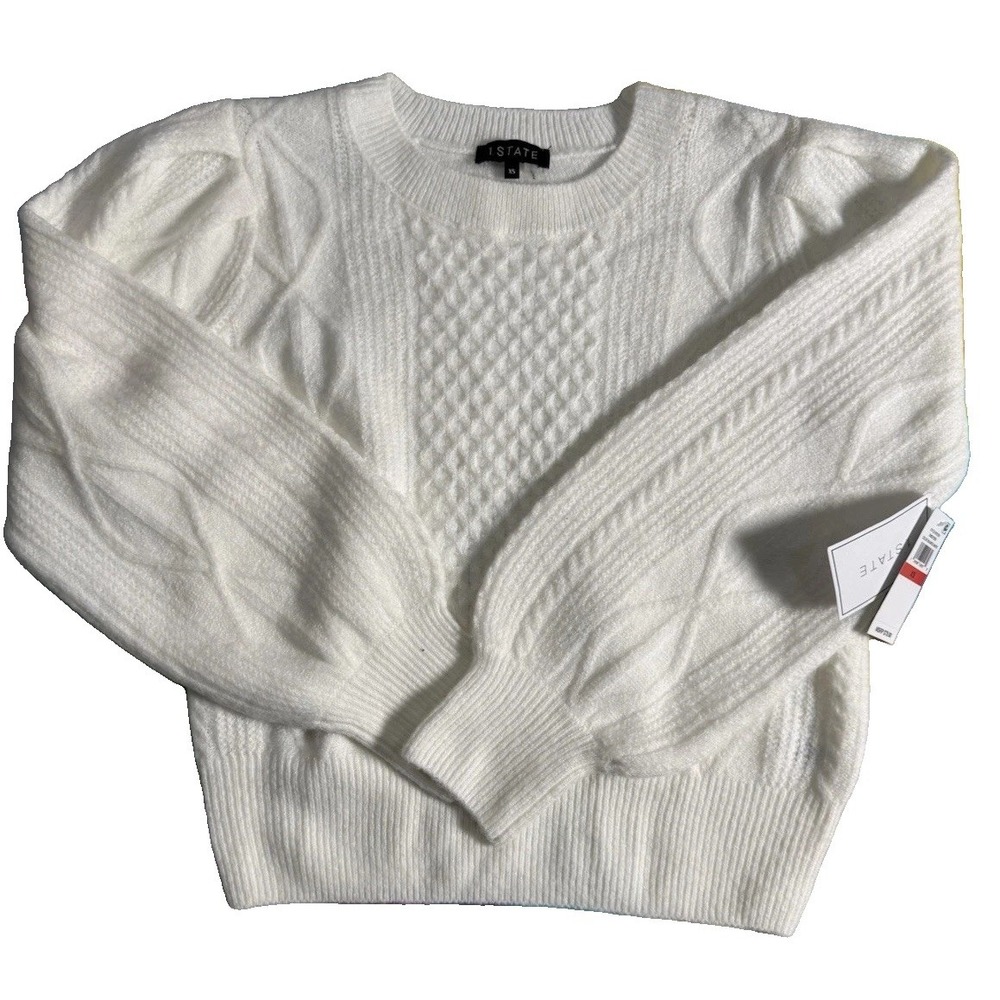 1. State White Sweater Women's XS NWT Retro 90s Y2K Casual